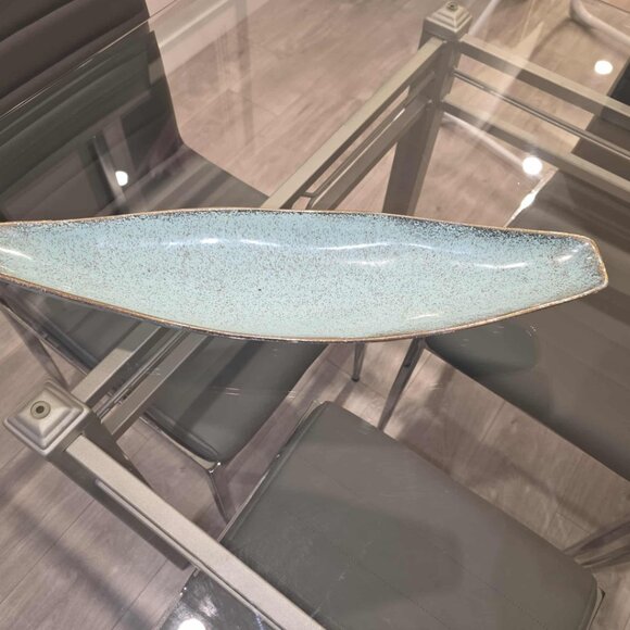 Vintage Ceramic Plate J&S U.S.A. Calif Orig. - Mid-Century (MCM), Sky Blue Glaze - Picture 4 of 13